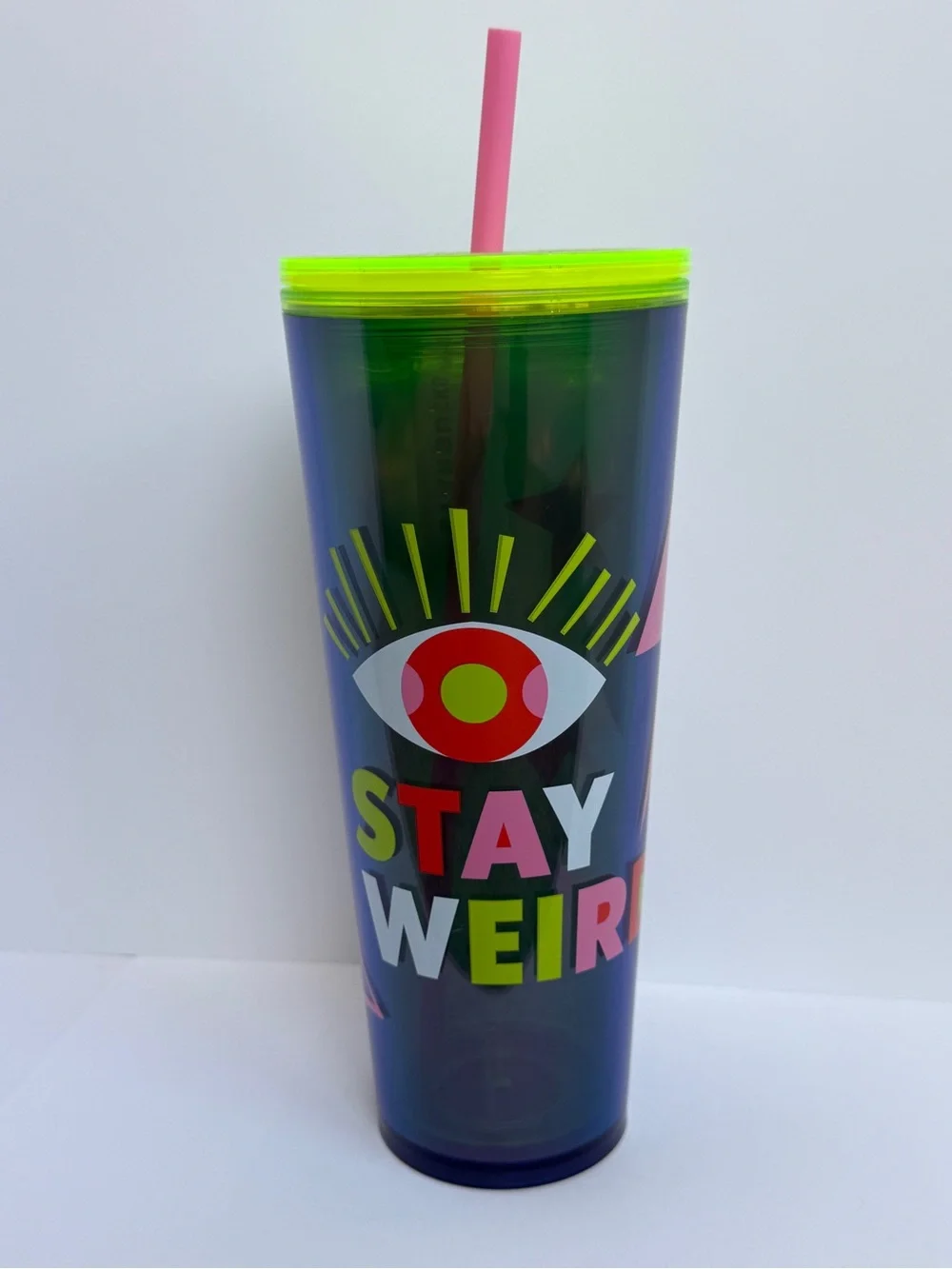 Starbucks Stay Weird Neon Tumbler Cup - Pink & Lime